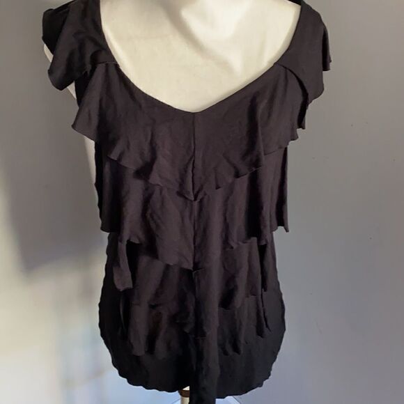 Cabi | 822 Black Waterfall Ruffled Tank | M - Picture 3 of 7